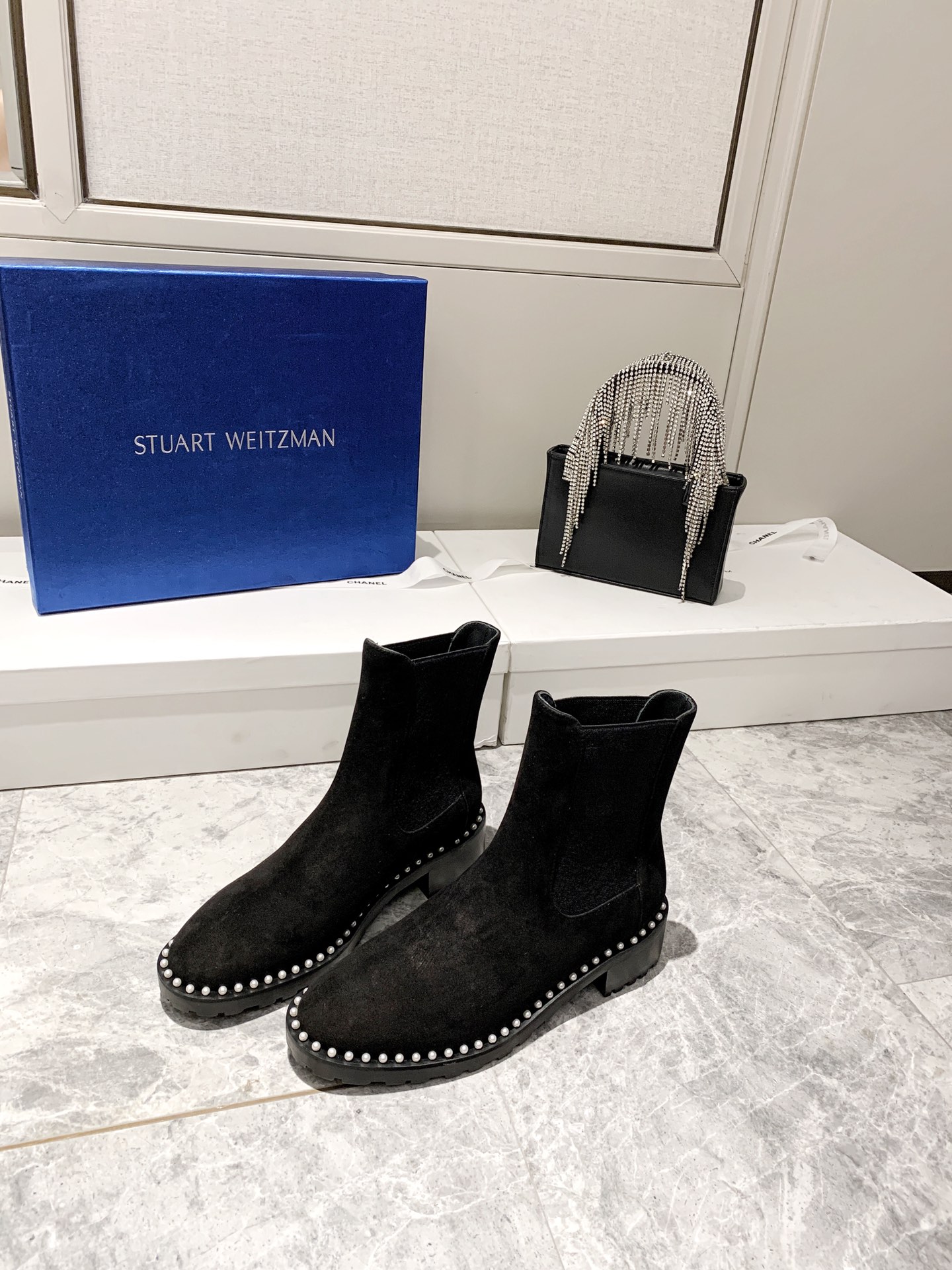 Stuart Weitzman 2020 fall and winter new pearl series on the new original imported calfskin