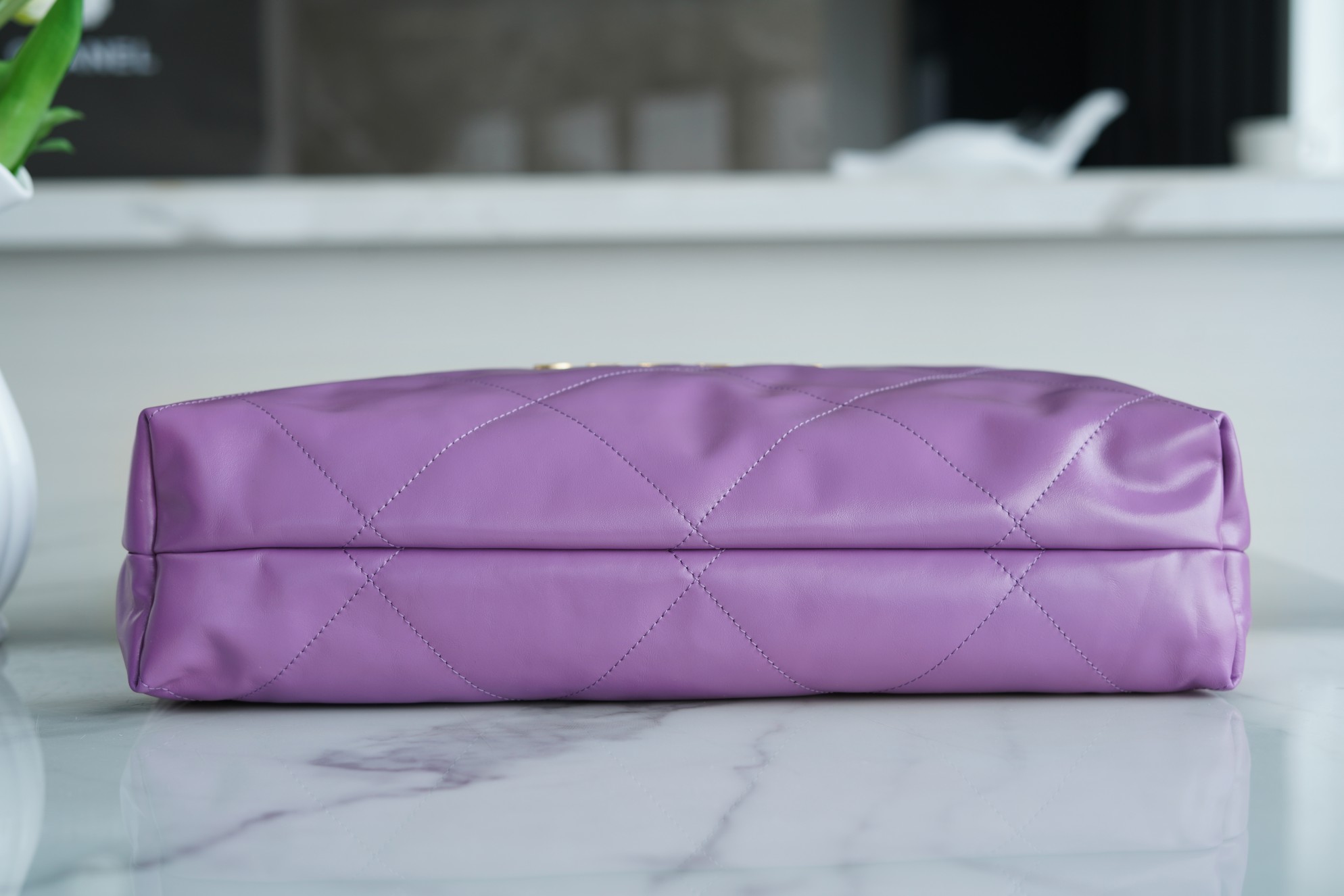 𝗖𝗛𝗔𝗘𝗡𝗟✦𝟐𝟐𝗣Spring/Summer New 𝟐𝟐Handbag Genuine Tail Leather Large Purple