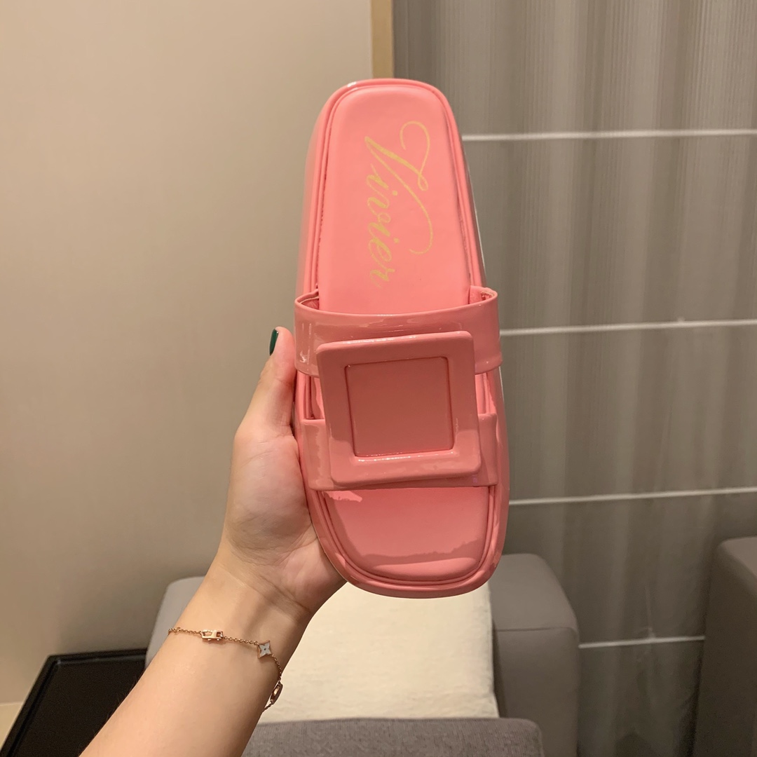 Roger Vivier | 𝟐𝟎𝟐𝟏/𝐒𝐒 𝐧𝐞𝐰 RV Top Edition Diamond Buckle Slippers Swarovski Crystal Diamonds