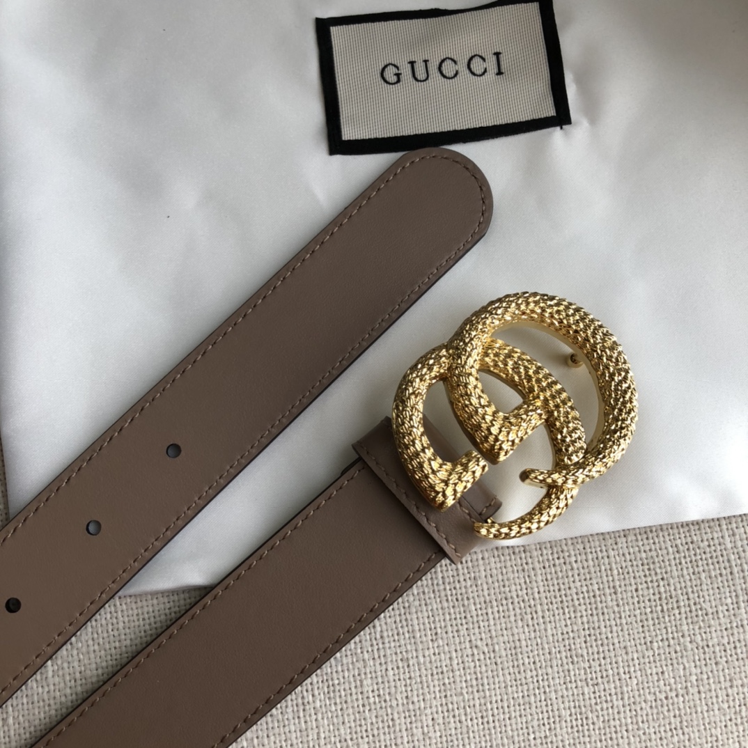 GUCCI Imported Top Layer Bottom Double G Wheat Ear Buckle