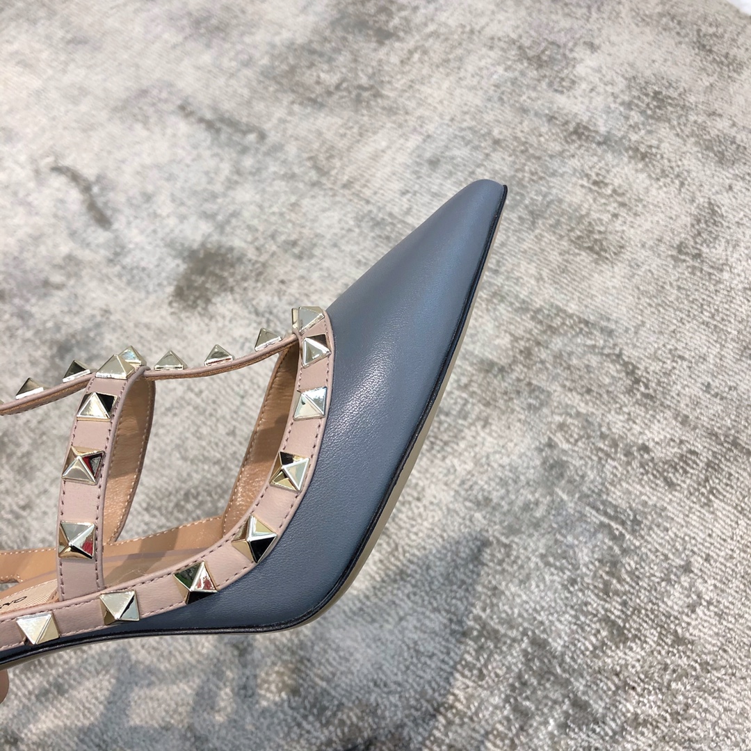 Valentino VT Collection Two Strap Mid Heel 10cm Haze Blue