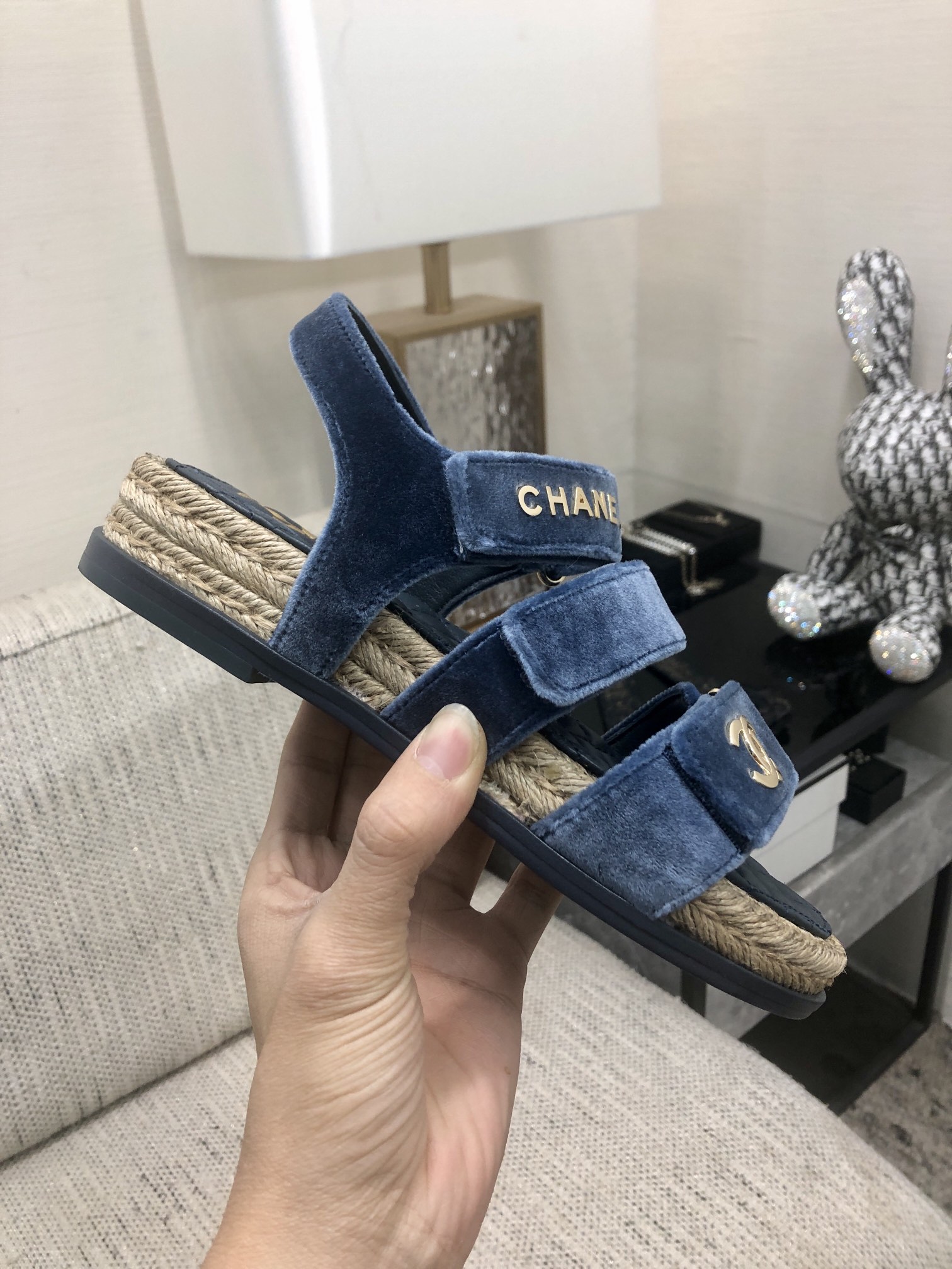 CHANEL 2023 spring and summer latest woven velcro sandals Japan imported woven materials