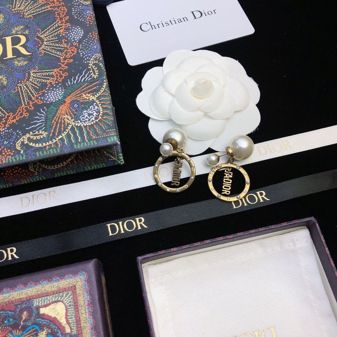 Dior Circle CD Stud Earrings