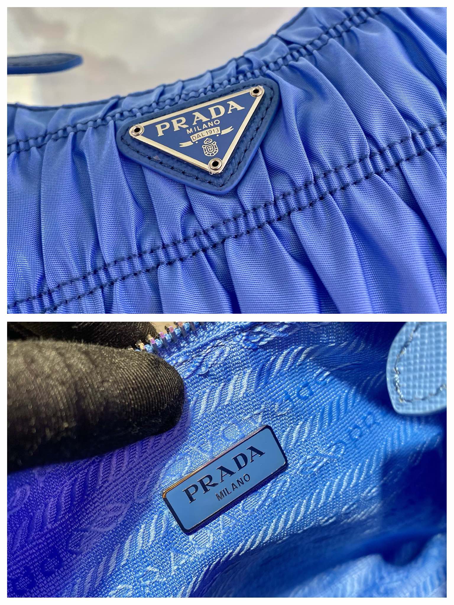 𝐏𝐑𝐀𝐃𝐀 nylon crinkle Hobo underarm bag