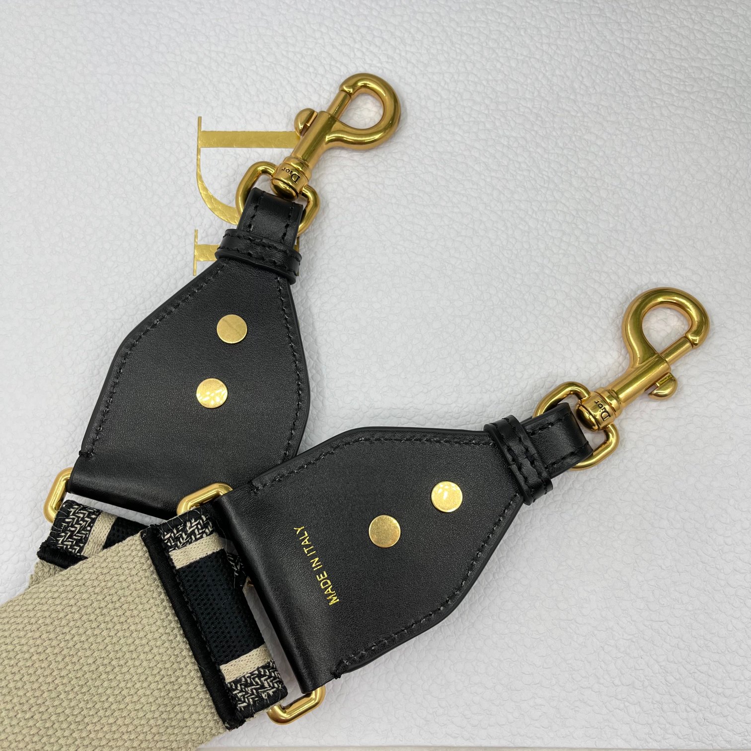 Dior letters black shoulder strap