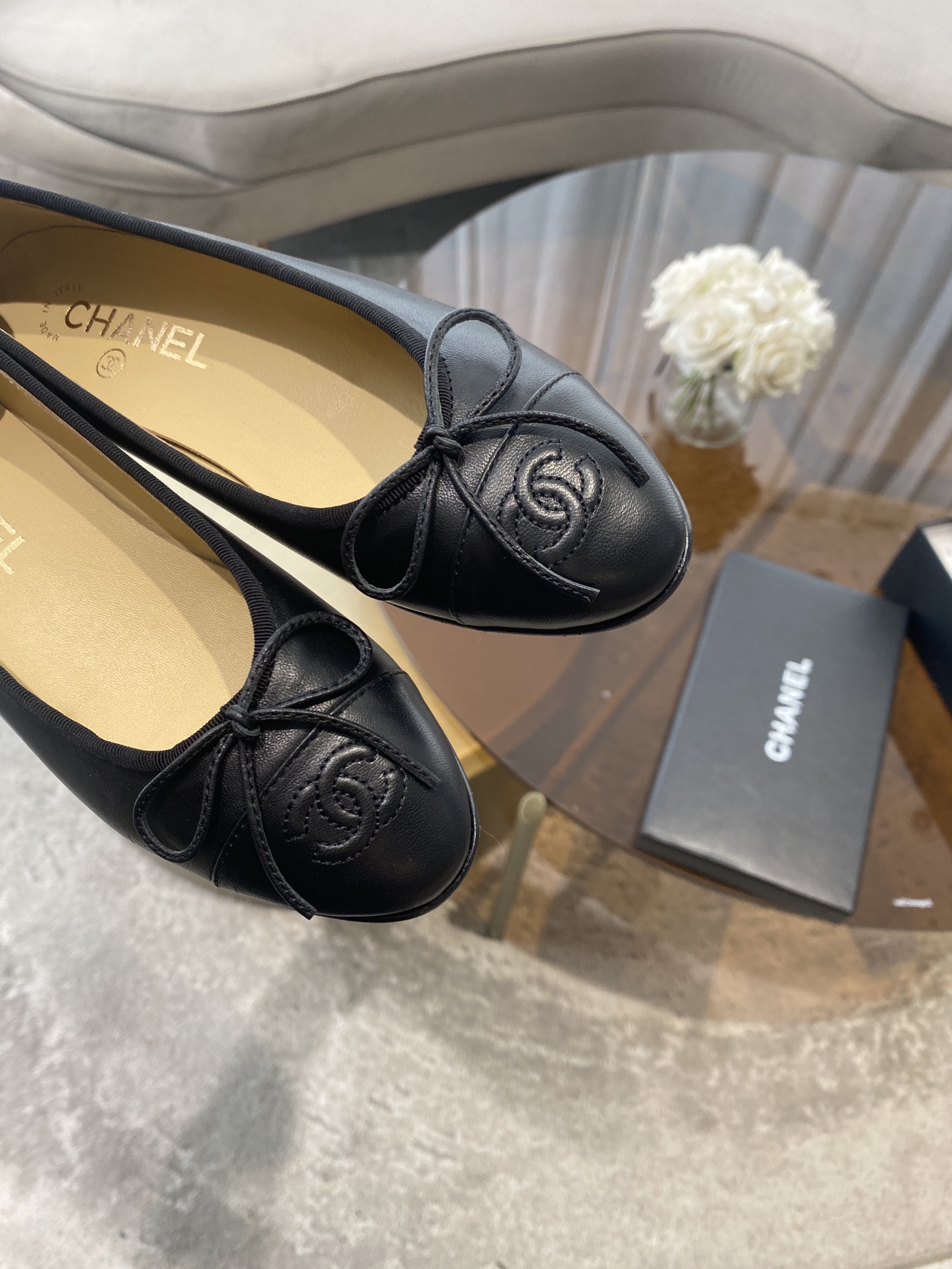 CHANEL ballet shoes Imported custom leather Italy imported leather outsole