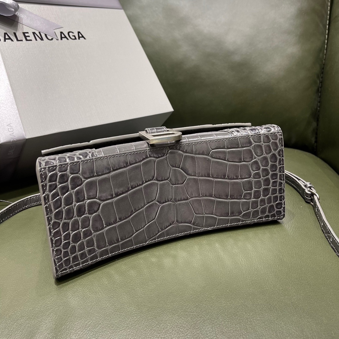 BALENCIAGA 𝐇𝐨𝐮𝐫𝐠𝐥𝐚𝐬𝐬𝐬 𝐒 crocodile-textured cowhide