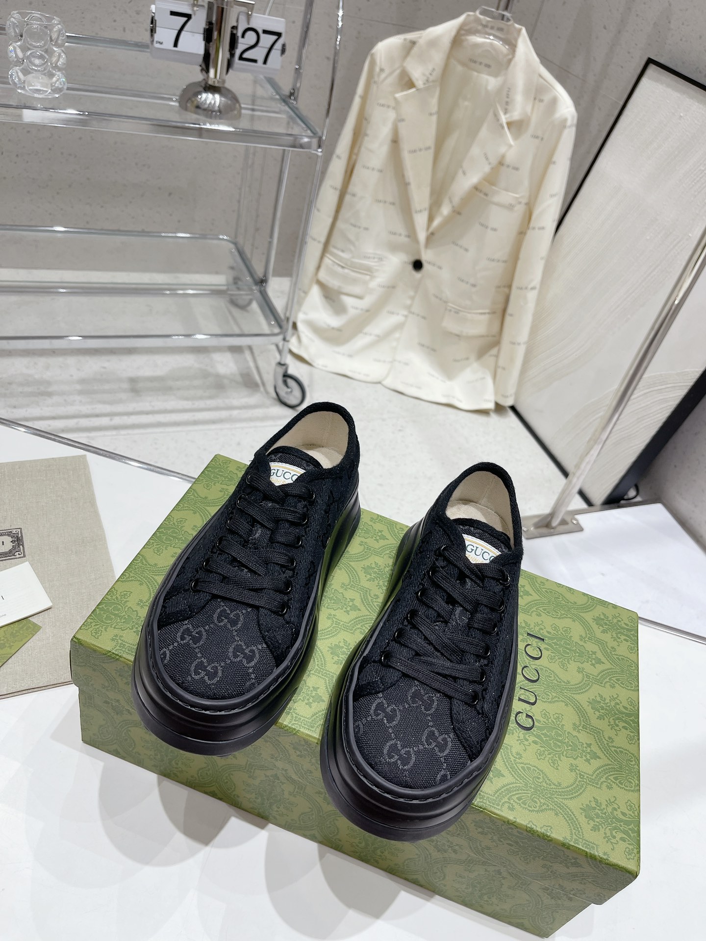 Gucci Explosive Presbyopia Canvas Casual Platform Shoes