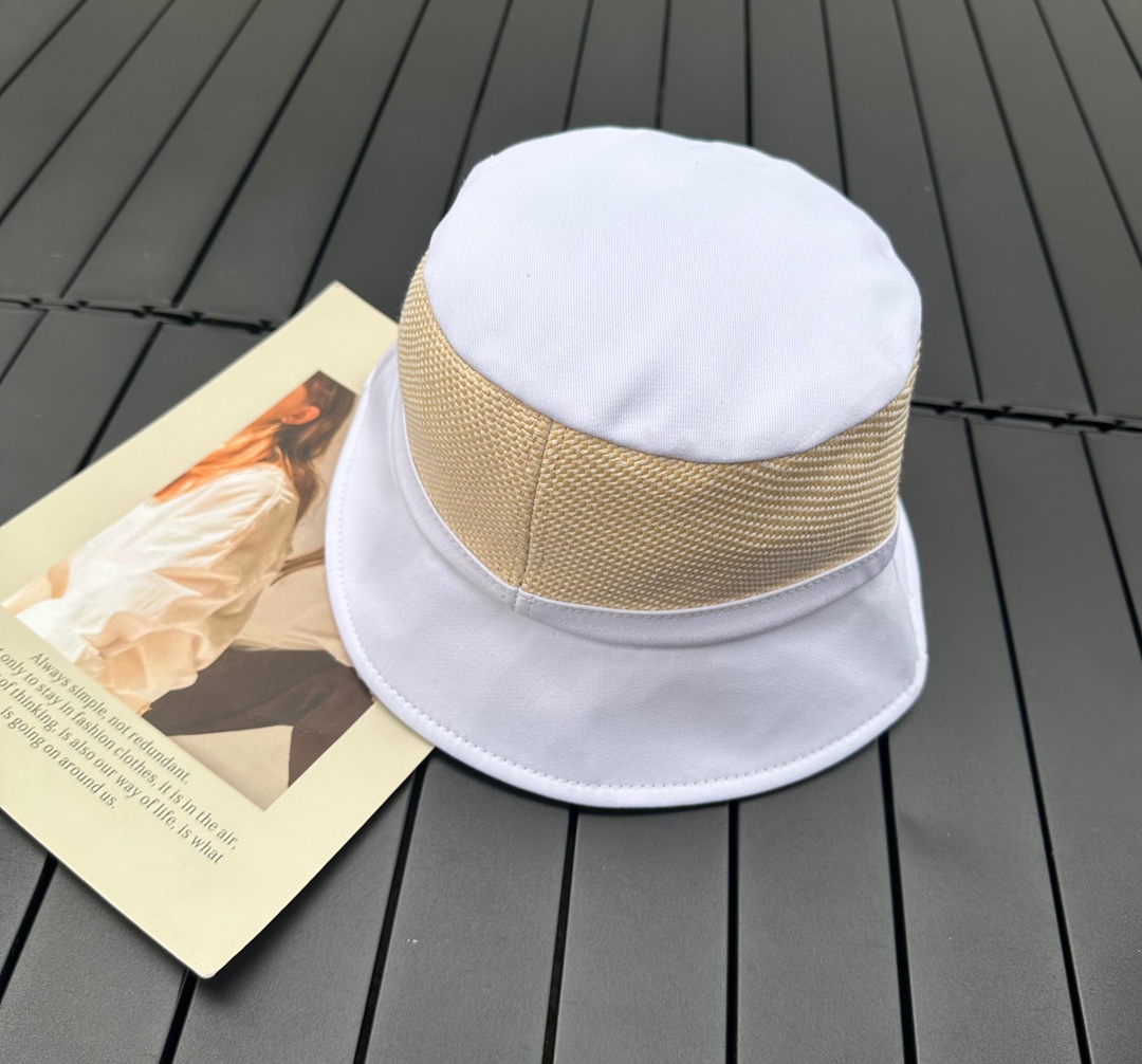 prada classic triangle bucket hat