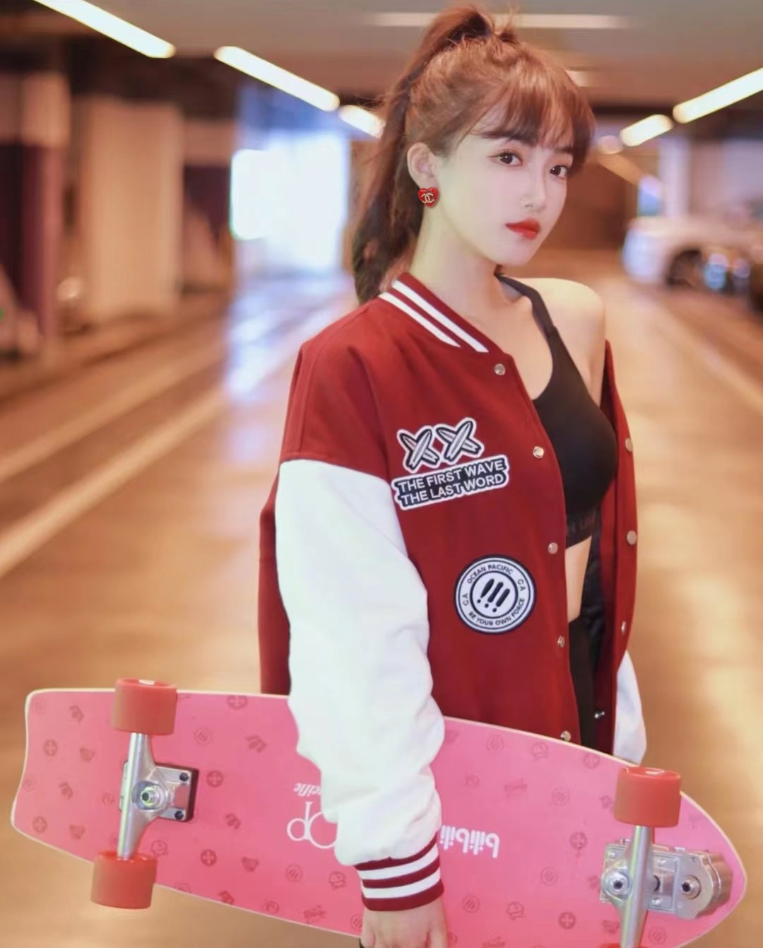 CHANEL🇫🇷Xiaoxiang Crystal Diamond Red Agate Love Stud Earrings