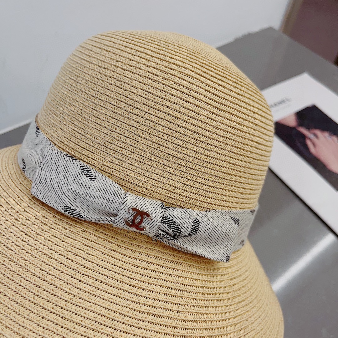 chanel straw hat, sun hat, sun visor beach hat