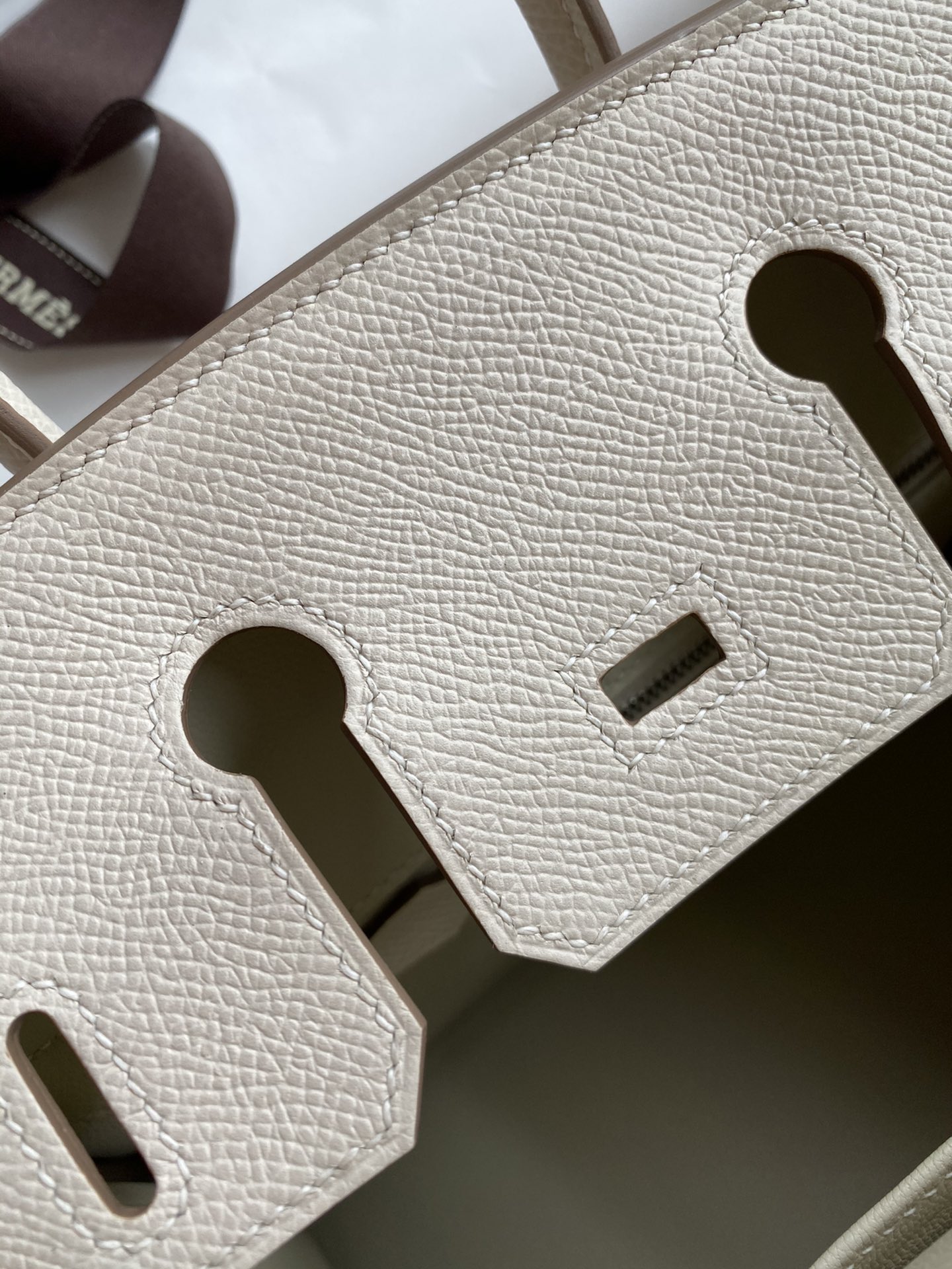 Birkin 25cm Epsom Leather Milkshake White Silver Buckle