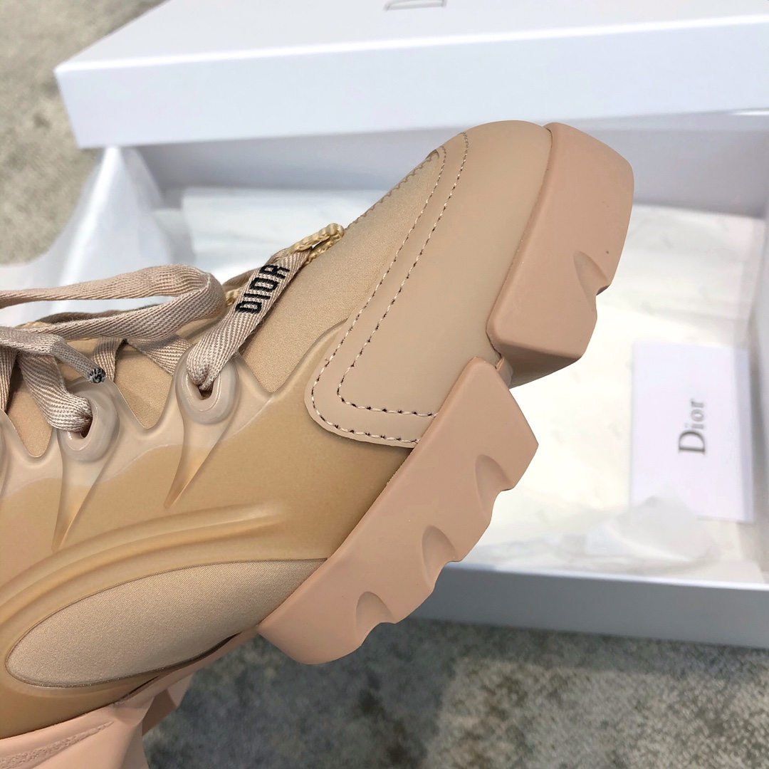 DIOR Imported Stretch Lycra TPU Outsole Kaleidoscope Print Sneakers Apricot
