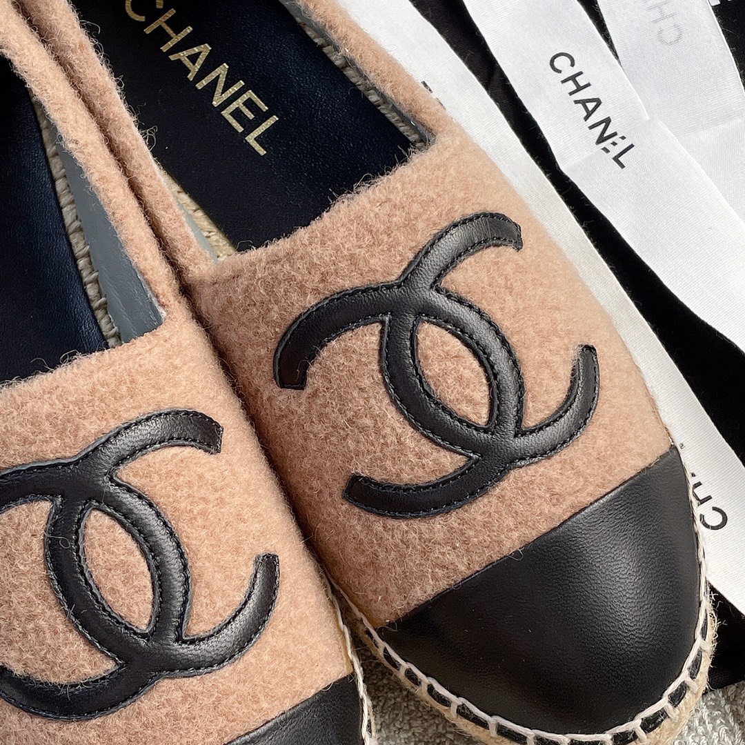 CHANEL fisherman shoes custom mixed sheepskin imported leather embryo leather upper soft inner cushion sheepskin