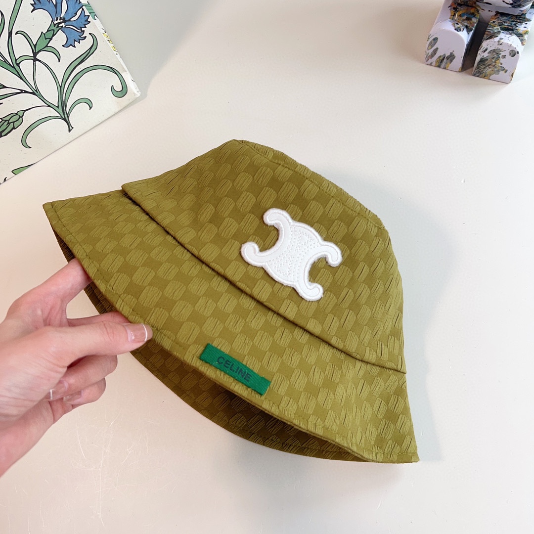 CELINE 2023 new Arc de Triomphe fisherman hat bucket hat