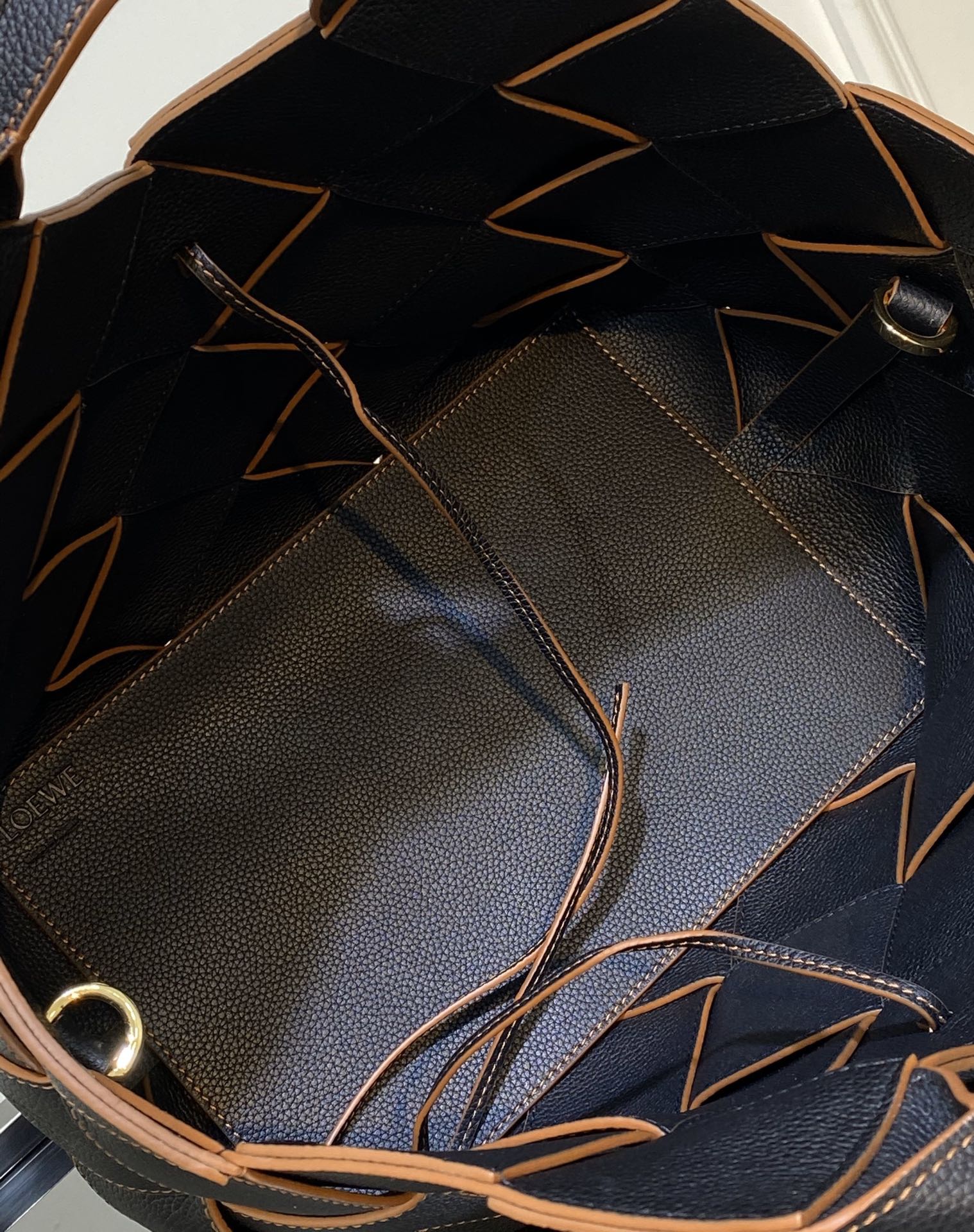 LOEWE Woven Basket Gingham Bag #10118