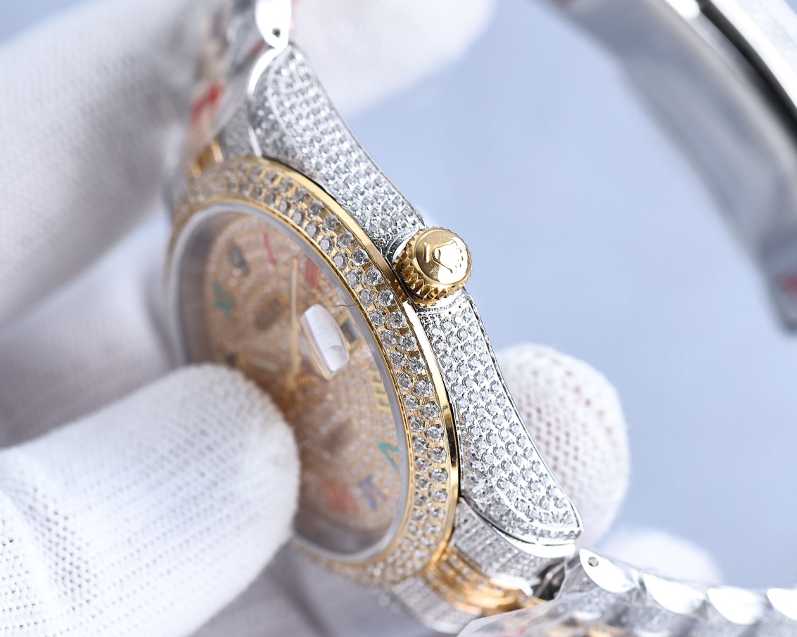 Rolex full diamond local luxury version 18k nanotechnology