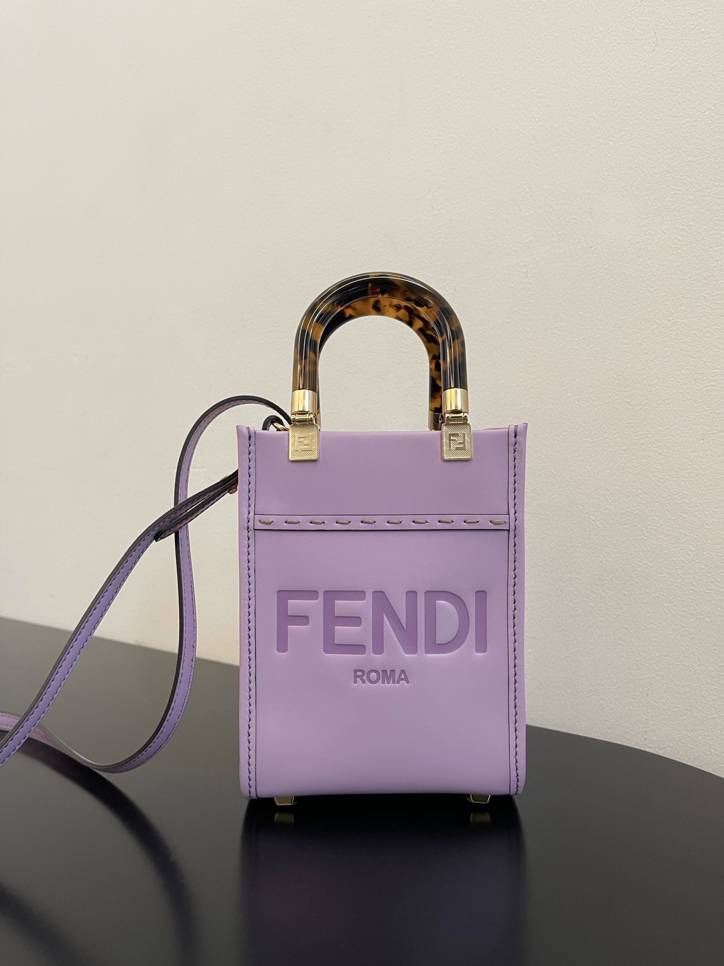 FENDI Sunshine mini tortoiseshell portable crossbody cute