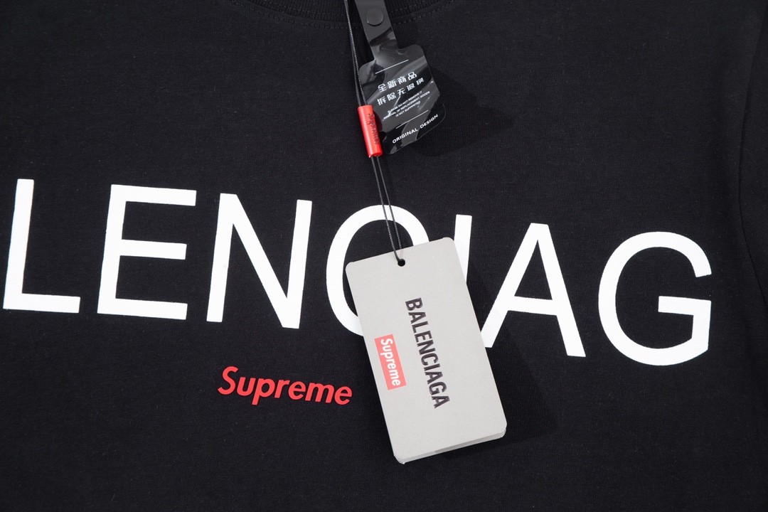 Balenciaga × Supreme 2023 Fall Spring/summer collection simple double LOGOT shirts