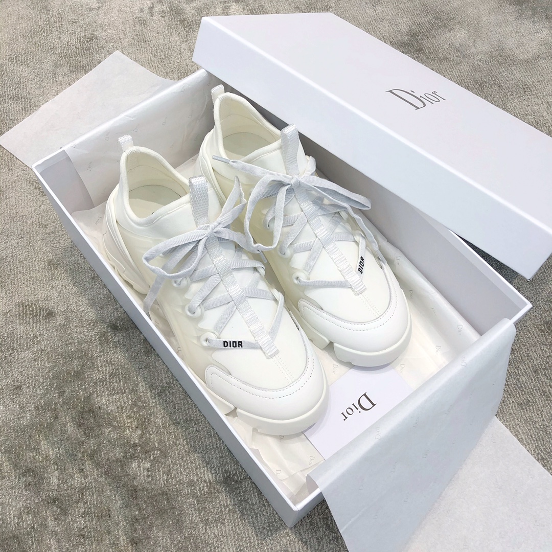 DIOR Imported Stretch Lycra TPU Outsole Kaleidoscope Print Sneakers White