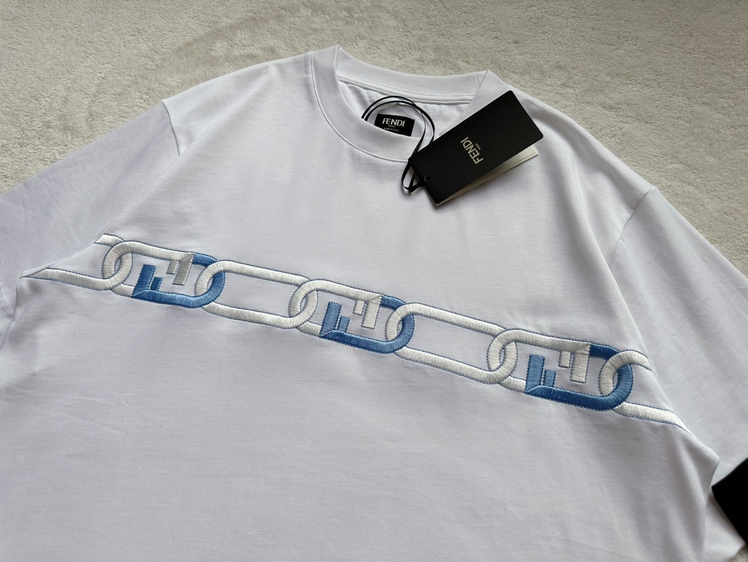 Fendi...O'Lock Large Embroidered T-Shirt