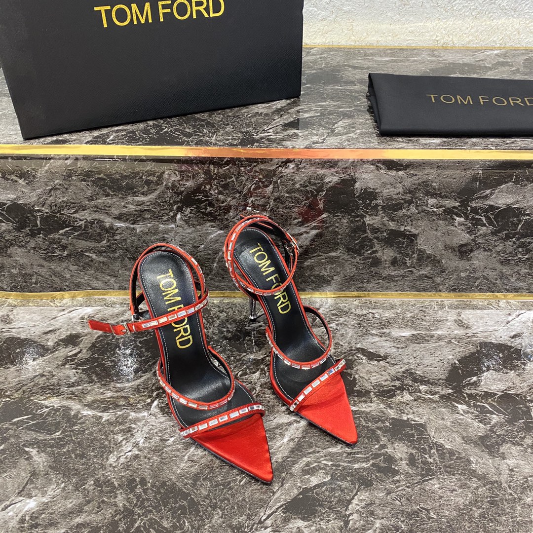 TOM FORD Spring/Summer 2020 counter main new products, pointed toe a word straps back hollow high heel sandals