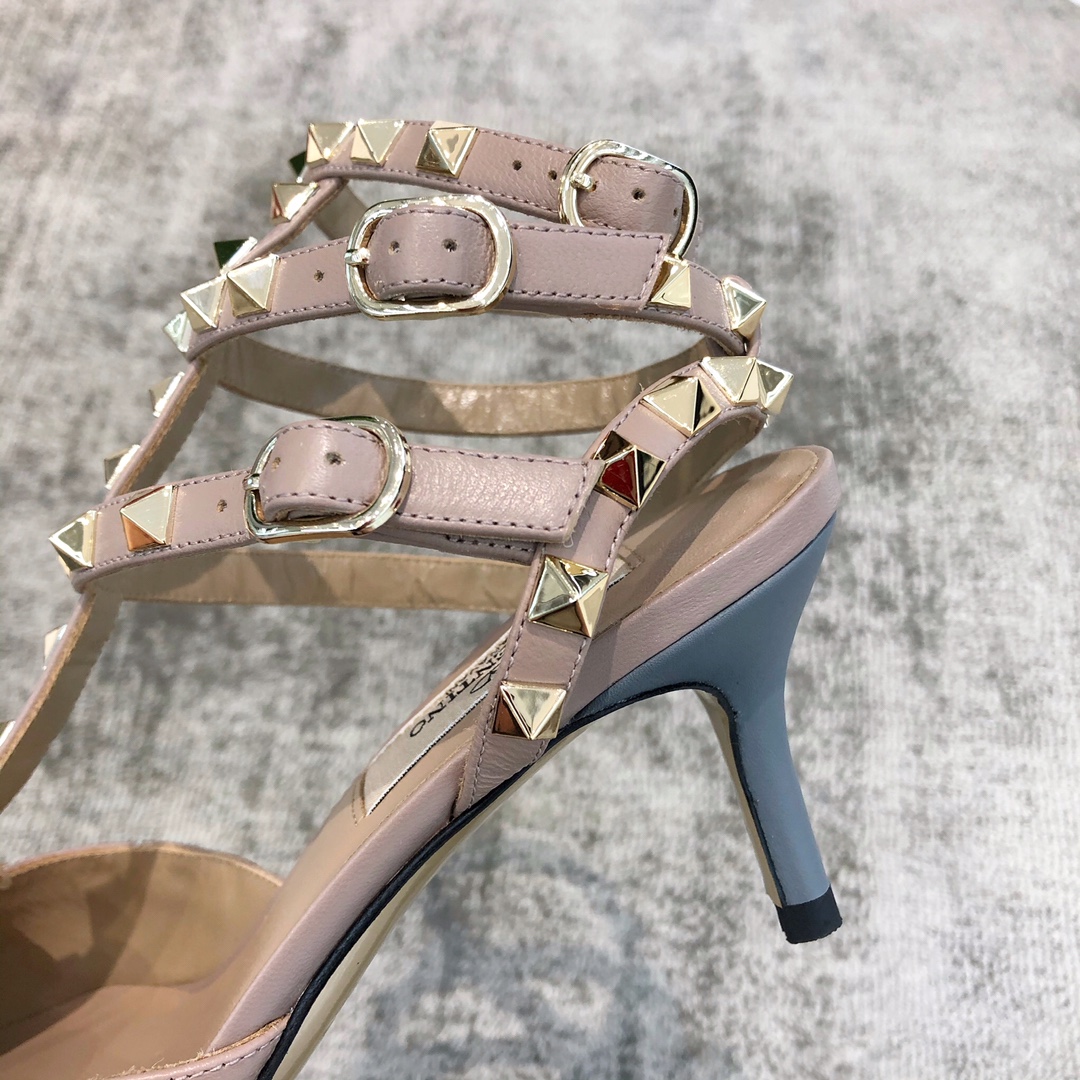 Valentino VT Collection Triple Strap Mid Heel 6.5cm Haze Blue