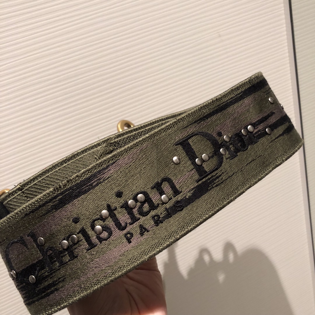Dior shoulder strap camouflage army green