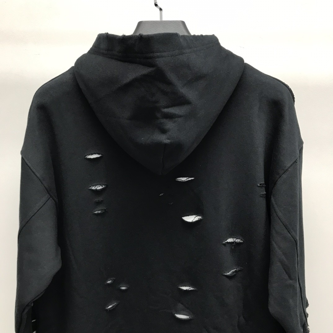 Balenciaga ripped double layer hoodie