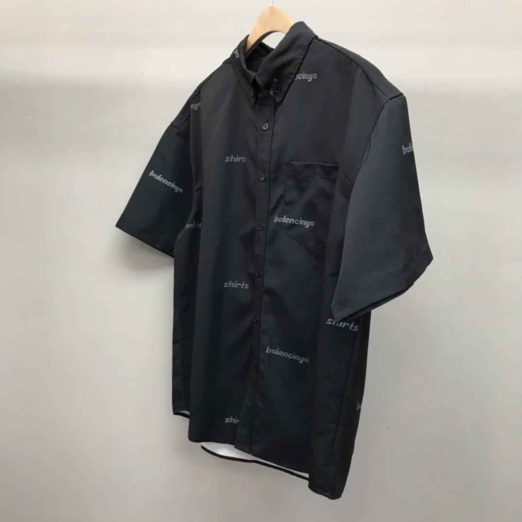 Balenciaga bullet screen short sleeve shirt