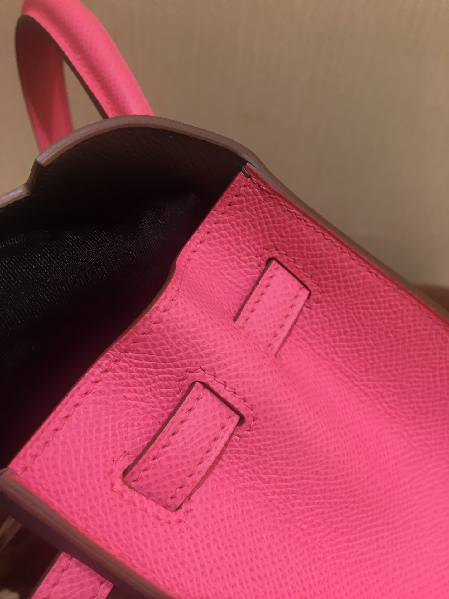 Kelly25cm gold epsom leather tinware gray lipstick powder