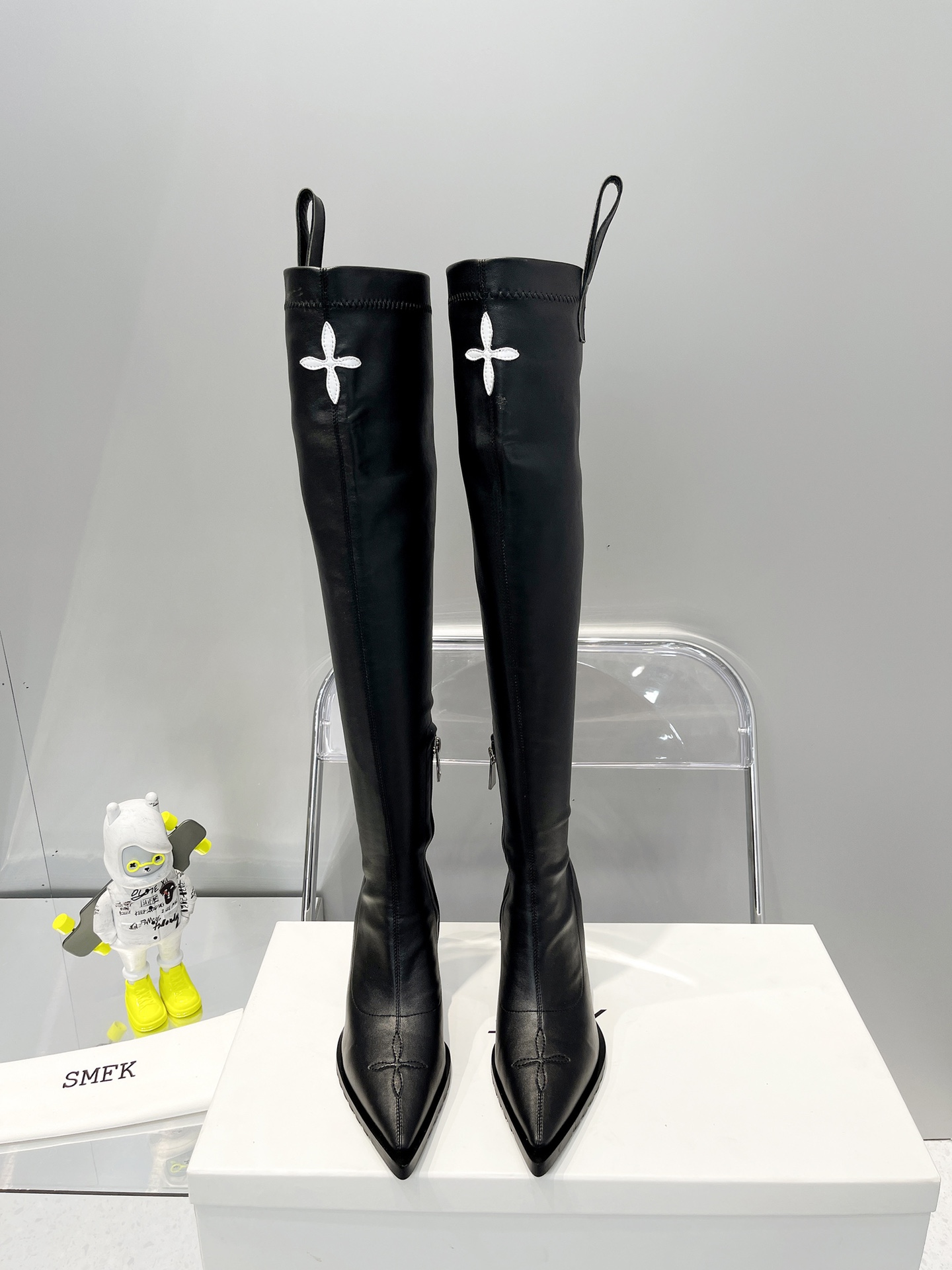 𝐒𝐌𝐅𝐊｜𝟐𝟎𝟐𝟐/𝐒𝐒 𝐧𝐞𝐰 The versatile minimalist style knee-high boots customized double-layer stretch suede upper