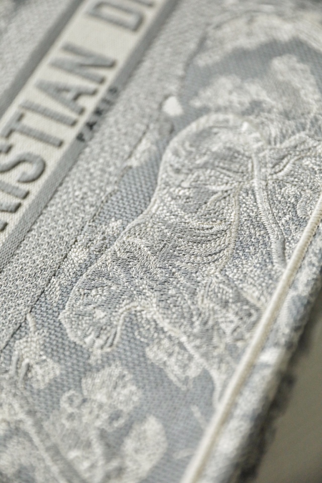 DIOR TOTE Grey embroidery