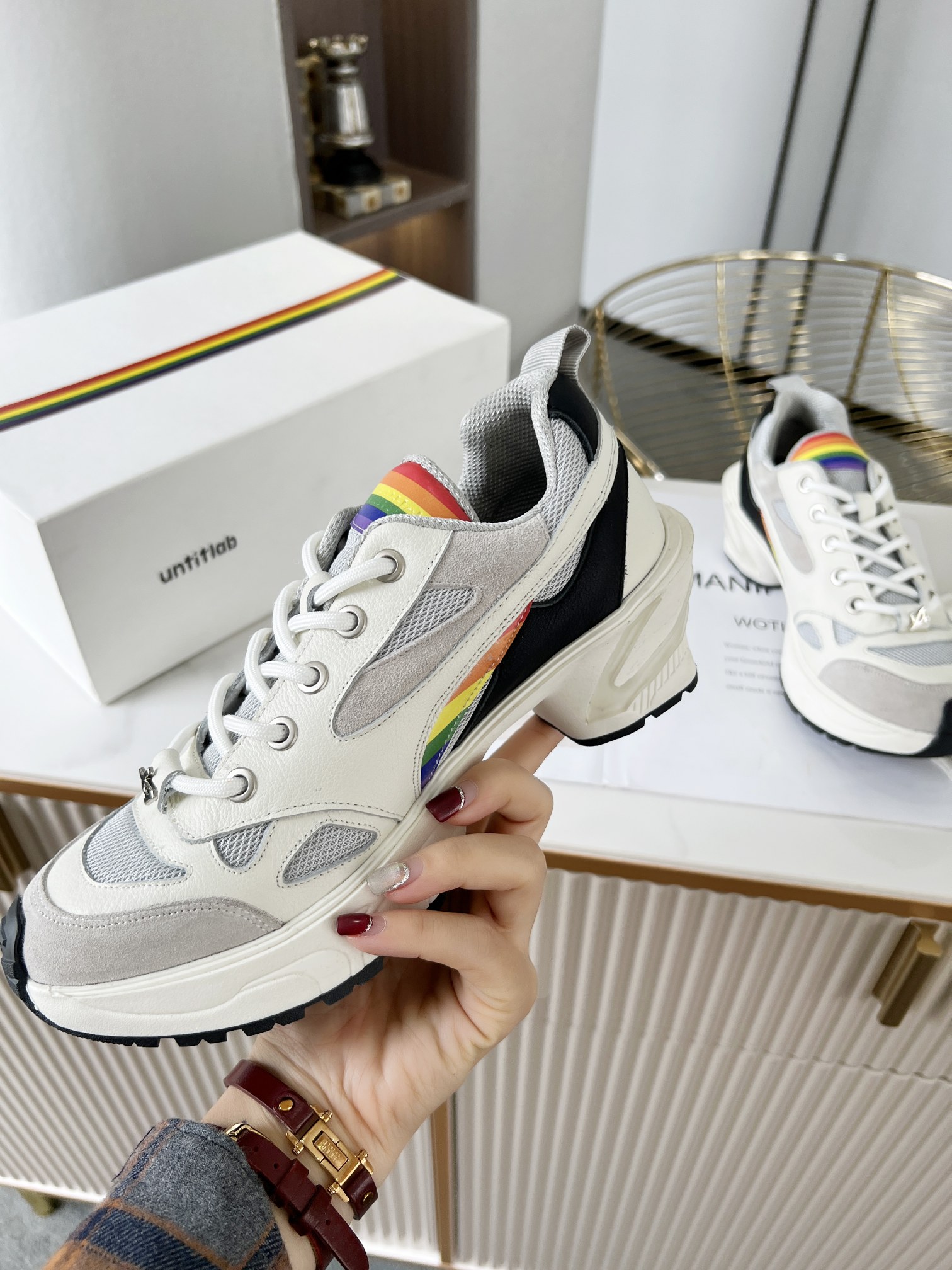 Untitlab 𝟐𝟎𝟐𝟐/𝐒𝐒 𝐧𝐞𝐰  Early spring capsule series of high-heeled sports sneakers sneakers can also be very fashionable