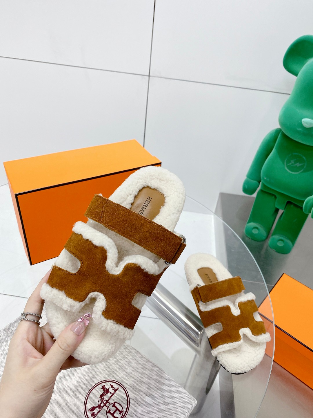 Hermes teddy fur uncle shoes