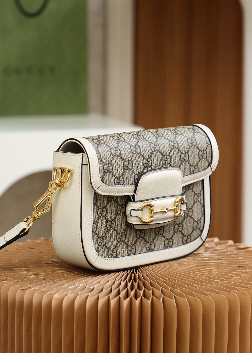 GUCCI 𝟭𝟵𝟱𝟱 𝙈𝙞𝙣𝙞 Horsebit Buckle Series Genuine Leather #658574#