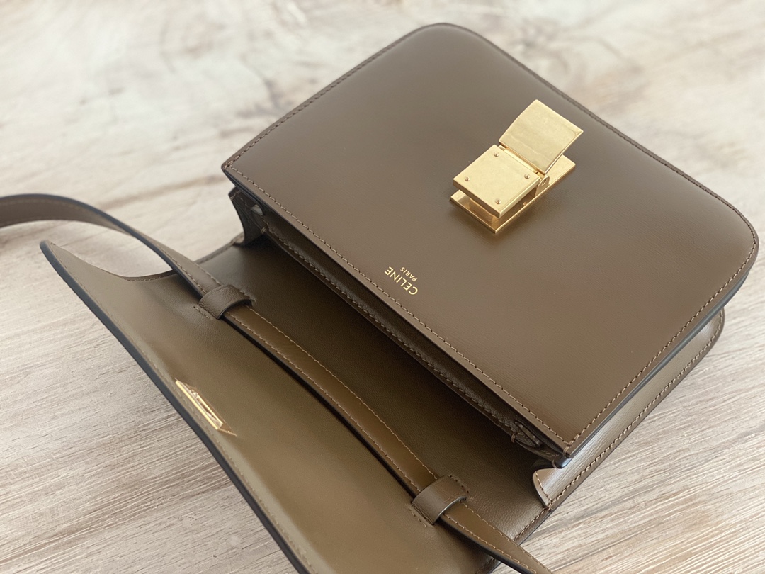 𝐂𝐞𝐥𝐢𝐧𝐞 Box Teen bag in polished calfskin