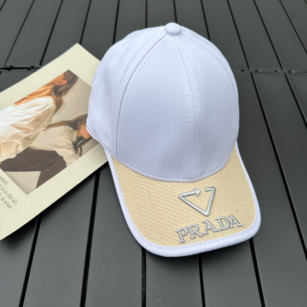 prada classic triangle logo baseball cap