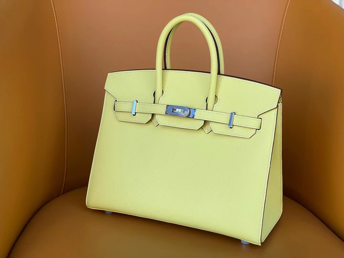 Birkin 25/30 Small chicken yellow epsom outer seam