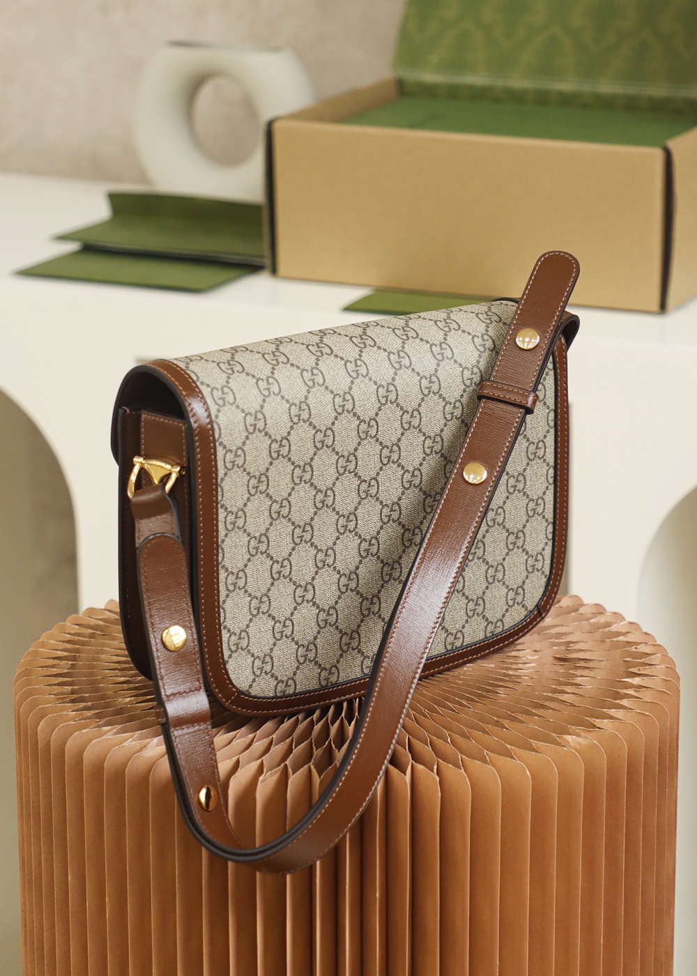 GUCCI ace product 𝐇𝐨𝐫𝐬𝐞𝐛𝐢𝐭 𝟭𝟵𝟱𝟱 saddle bag #602204