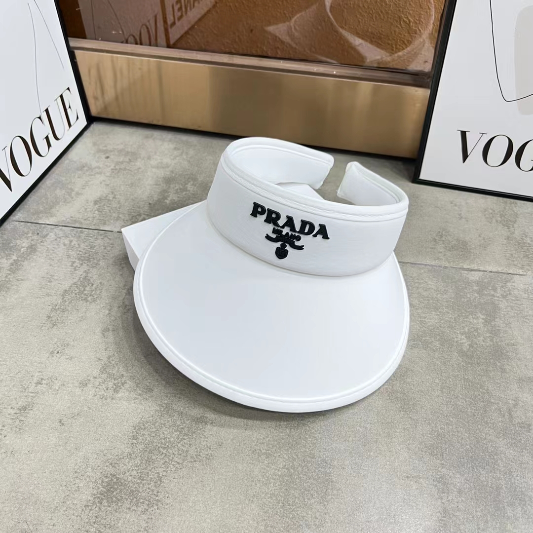 [Prada Prada] 2023 summer new ice silk sun visor empty top hat
