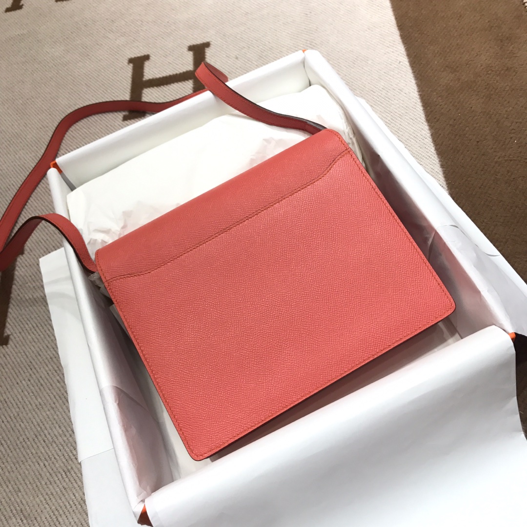 Roulis 24 cm Epsom Leather CC93 Flamingo Pink Gold Buckle