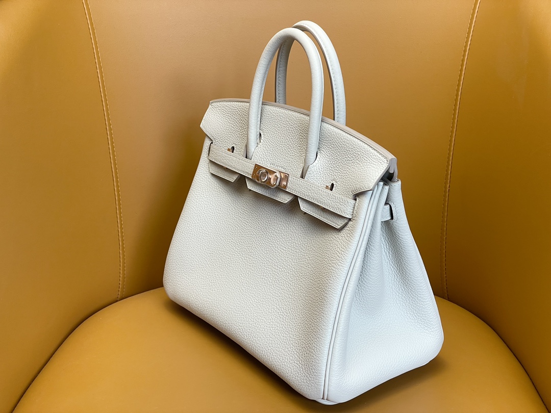 Birkin 25 Glacier White Togo Skin Rose Gold Buckle