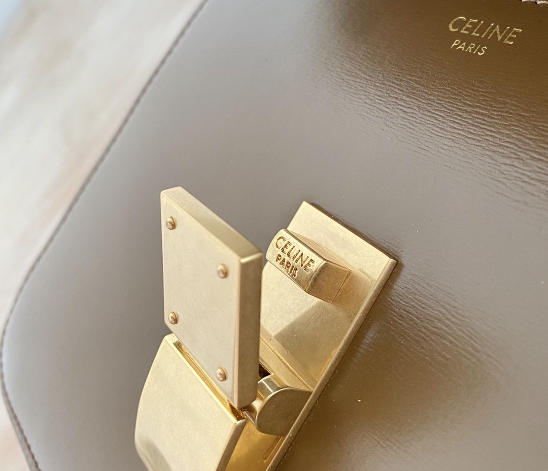 𝐂𝐞𝐥𝐢𝐧𝐞 Box Teen bag in polished calfskin