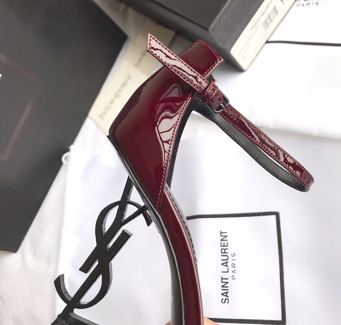 Saint Laurent 2020 newest Opyum sandals high heel sandals original open mold leather outsole
