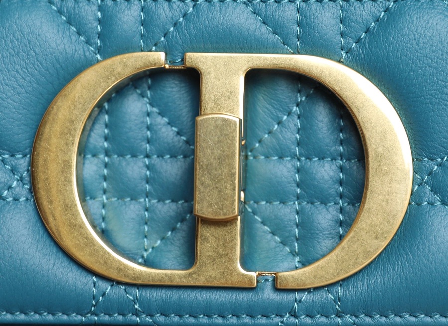 [DlOR CARO] Deep Sea Blue Soft Cow Leather Rattan Check DR-081