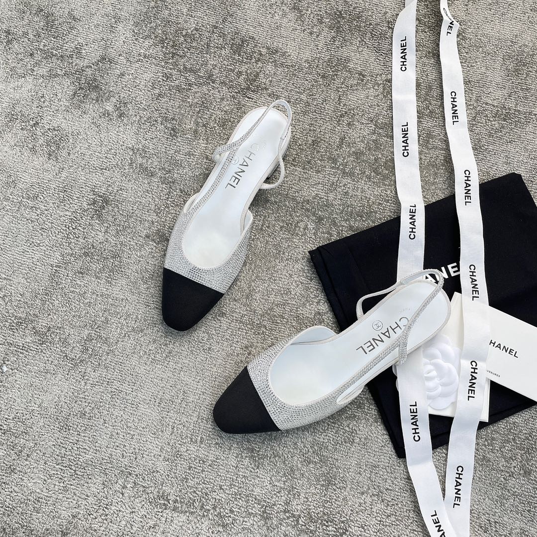 CHANEL classic sling back back hollow sandals Italy high density leather outsole