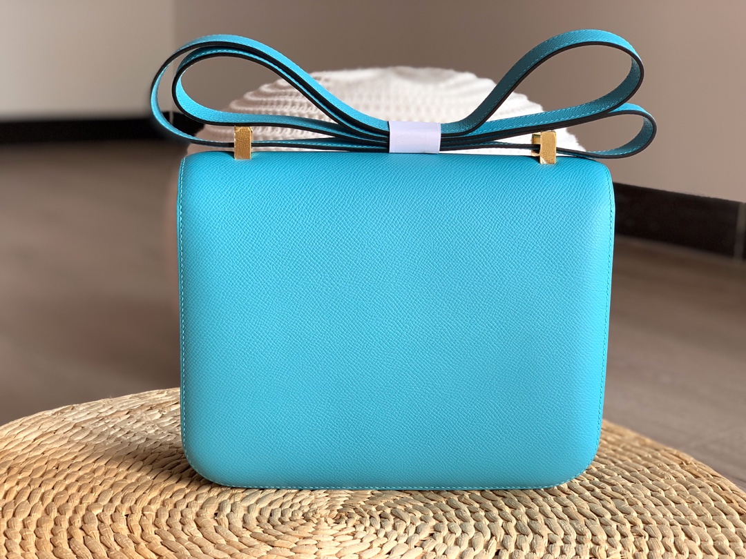 Constance 23cm north wind blue gold buckle epsom leather