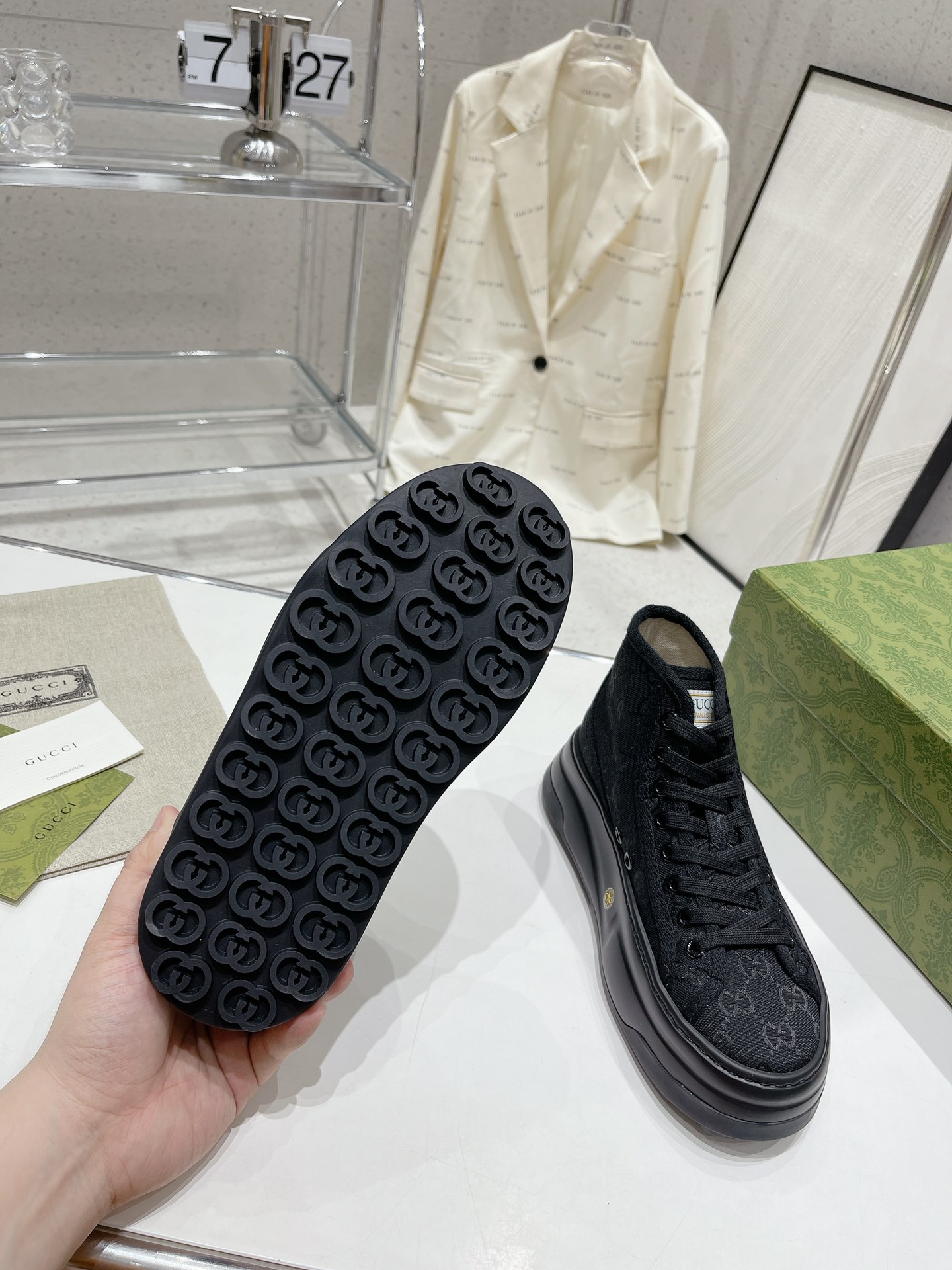 Gucci Explosive Presbyopia Canvas Casual Platform Shoes