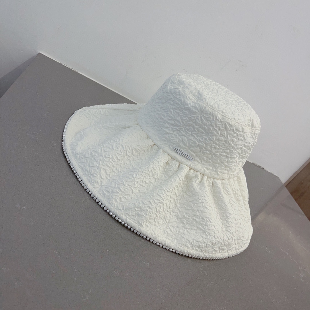 MIU MIU ruffled cloth hat, sun visor